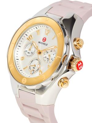 Michele Jelly Bean 38MM Two Tone Stainless Steel & Silicone 