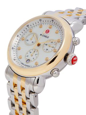 Michele CSX 39MM Two Tone Stainless Steel, Diamond & Mother of Pearl Chronograph Michele CSX 39MM Two Tone Stainless Steel, Diamond & Mother  main image 2