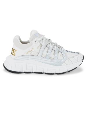 Versace Logo Mix Tessuti + Vitello Chunky Sneakers on SALE 