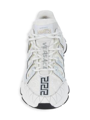 Versace Logo Mix Tessuti + Vitello Chunky Sneakers on SALE  display picture 2