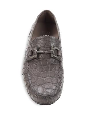 Salvatore Ferragamo driving shoe authentic alligator original price 1800.00 SALVATORE FERRAGAMO Black Crocodile Alligator Leather Shoes  main image 4