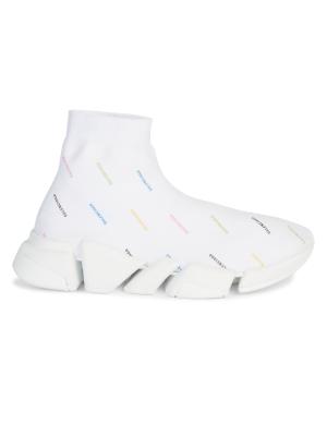 Balenciaga Speed Trainer Mid Logo Print. Men’s 7/ woman’s 9 Balenciaga Speed Trainer 2.0 All Over Logo Beige Men main image 4