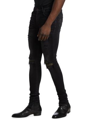 Mx1 Leather Camo Skinny Jeans