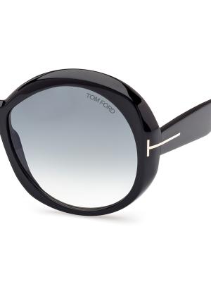Tom Ford 62mm Round Sunglass Tom Ford Georgia Smoke Gradient Geometric Ladies Sunglasses  main image 4
