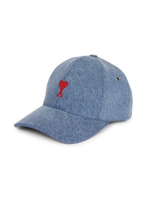 AMI Paris Embroidered Logo Denim Baseball Cap on SALE | Saks OFF 5TH