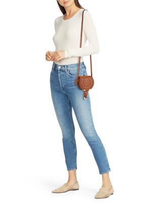 Sac Chloé Marcie NANO - Couleur Beige, Matière Paille, Sac Porté épaule, Neuf Avec étiquettes