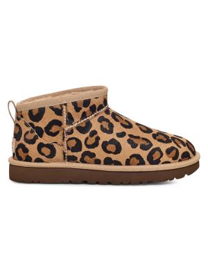 新品 UGG CLASSIC MINI  LEOPARD 25cm UGG Classic Ultra Mini Caspian Spotted Cheetah Print Calf Hair