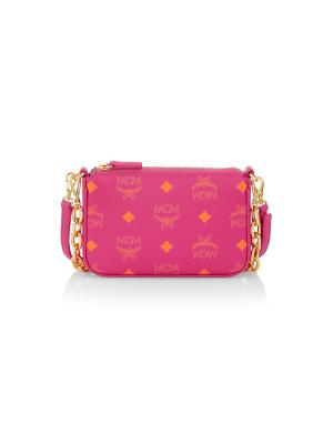 MCM Mini Color Splash Logo Pouch-On-Chain on SALE | Saks OFF 5TH display picture 1