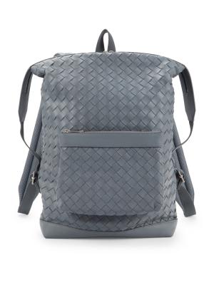 BOTTEGA VENETA Leather Intrecciato Backpack BOTTEGA VENETA Intrecciato Backpack BROWN | Base Blu main image 4