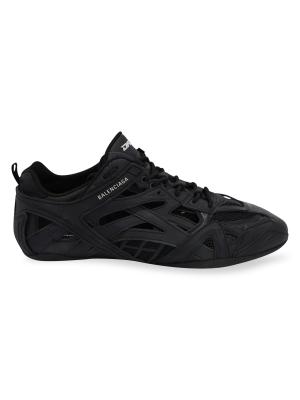 Balenciaga Drive Low-Top Sneakers In Black Faux Leather Athletic