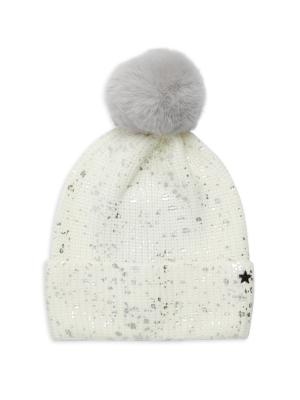 Jocelyn Splatter Paint Faux Fur Trim Beanie on SALE | Saks  display picture 3
