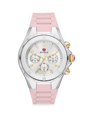 Michele ​Jelly Bean 38MM Stainless Steel & Silicone  display picture 2