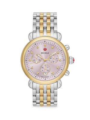 Michele ​CSX 38MM Two Tone 18K Yellow Goldplated & Stainless  display picture 2