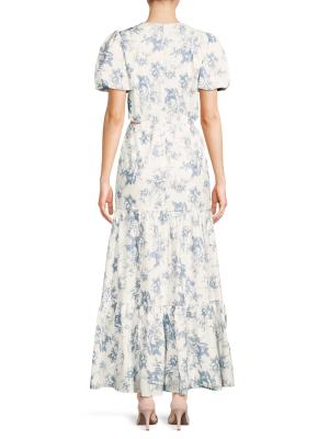 Plaza Floral Cut-Out Tiered Maxi Dress