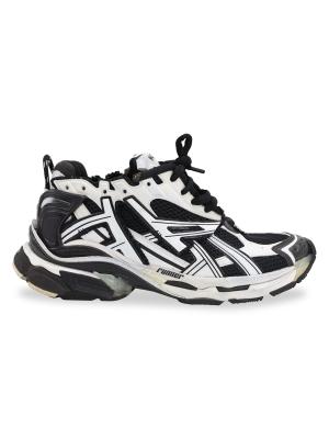 Balenciaga Balenciaga Runner Sneakers In White Black Polyurethane