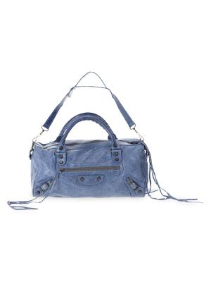Balenciaga Balenciaga Twiggy Bag In Blue Arena Lambskin Leather on