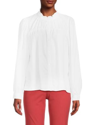 Rails Bella Ruffle Linen Blend Blouse on SALE | Saks OFF 5TH