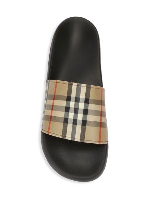 Burberry Furley Check Pool Slides on SALE | Saks OFF 5TH display picture 1