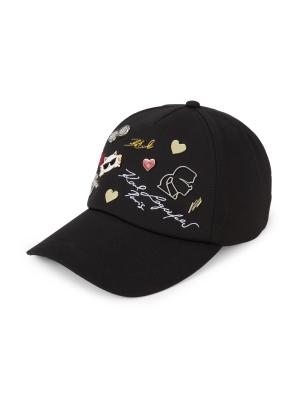 Karl Lagerfeld Paris Logo Charm Baseball Cap on SALE | Saks  display picture 3