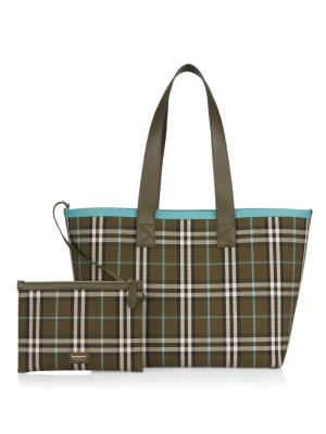 Burberry Medium London Check Canvas Tote Bag on SALE | Saks OFF 5TH
