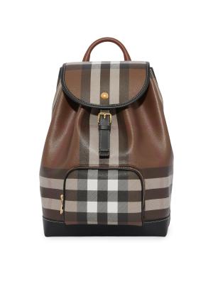 Burberry Medium Check Coated Canvas Backpack on SALE | Saks OFF 5TH