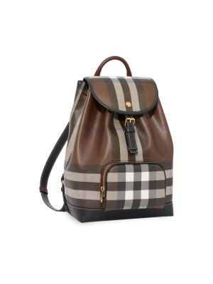 Burberry Medium Check Coated Canvas Backpack on SALE | Saks 