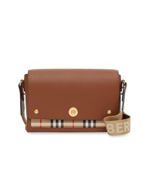 【ほぼ未使用品!!】BURBERRY★スゥエード レザー ブラウン 内側チェック ◇Burberry◇ ミニ チェック ボウリングバッグ (Burberry/ショルダー