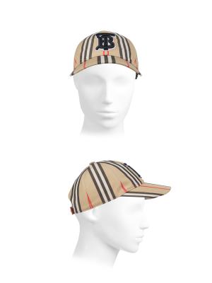 Burberry TB Monogram Vintage Check Baseball Cap on SALE  display picture 2