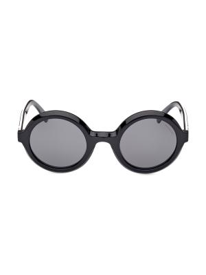 MONCLER モンクレール LOGO Sunglasses ROUND Moncler Orbit 50MM Round Sunglasses on SALE | Saks OFF 5TH