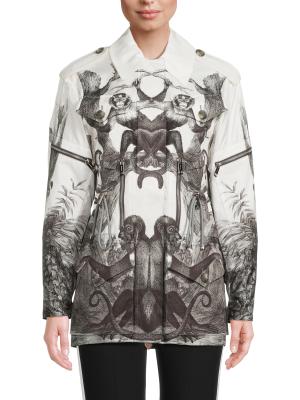 Burberry Monkey Print Leather Trim Jacket on SALE | Saks OFF 5TH