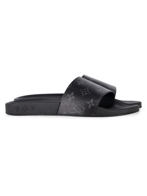 [AUTHENTIC, PRE-OWNED] Louis Vuitton Waterfront Mules (Color: Noir) Size 8 Louis Vuitton LV waterfront mules black new Rubber ref  main image 3