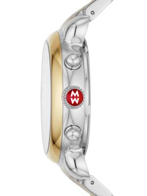 Michele CSX 39MM Two Tone 18K Goldplated Stainless Steel 