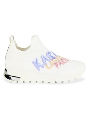 Karl Lagerfeld Paris Mirren Embroidery Low Top Slip On Sneakers on