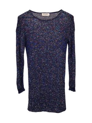 blue magda butrym dress Late Night Sequin Mini Dress - Navy (FINAL SALE), Medium | Hazel and Olive