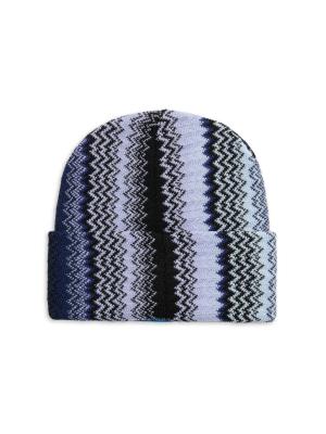 Zig-Zag Tonal Wool-Blend Beanie