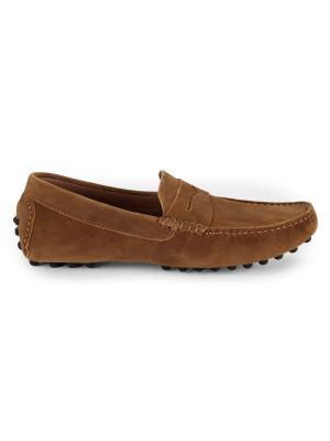 Massimo Matteo Suede Driving Penny Loafers on SALE | Saks  display picture 1