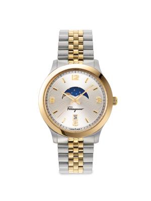 Rare Ferragamo Watch Dual-Tone Salvatore Ferragamo Two-Tone Brown Dial Women main image 2
