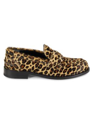 Roberto Cavalli Men\'s Leopard Loafer Shoes Leopard loafers with Monogram Mirror Snake in Dark brown for  main image 2