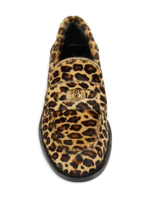 Roberto Cavalli Leopard Leather Penny Loafers on SALE | Saks  display picture 1