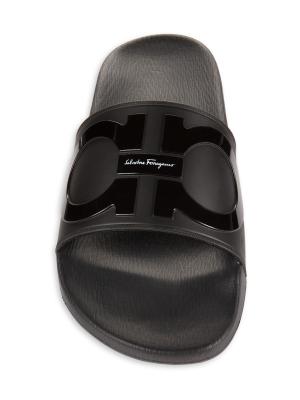 FERRAGAMO Groove Gancini Slides on SALE | Saks OFF 5TH