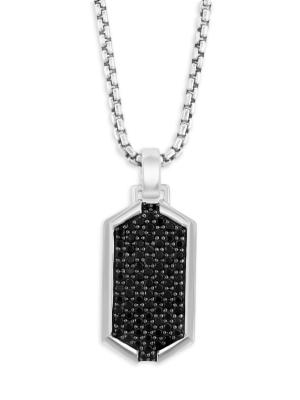 Sterling Silver & Black Spinel Pendant Necklace