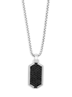 Sterling Silver & Black Spinel Pendant Necklace