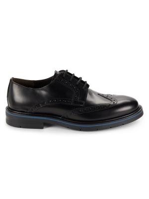 Saks Fifth Avenue Ethan Brogue Leather Derby Shoes on SALE  display picture 3