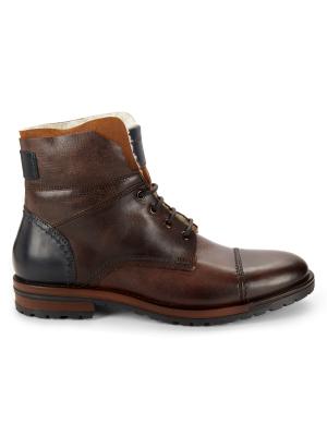 Saks Fifth Avenue Ryan Faux Fur Lined Leather Boots on SALE  display picture 1