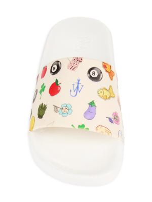 JW Anderson Colorful Patterned Slide Sandals JW Anderson Print Pool Slides on SALE | Saks OFF 5TH main image 4
