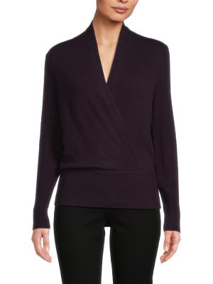 Sofia Cashmere Faux Wrap Cashmere Sweater on SALE | Saks OFF 5TH