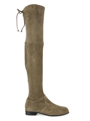 Bottes Stuart Weitzman Highland En Daim - Taille US 9, Style Cuissarde Genou Noir