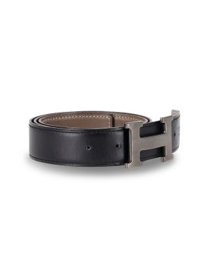 HERMÈS Hermes H Buckle Belt In Black Leather on SALE | Saks  display picture 3
