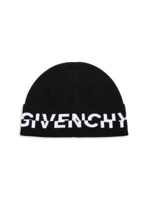 Givenchy Tonal Raised Logo Jacquard Knit Wool Beanie Hat Cream Off White NWT GIVENCHY Jacquard-knit wool beanie | THE OUTNET main image 2