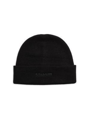 COACH Embroidered Logo Wool Blend Beanie on SALE | Saks OFF 5TH